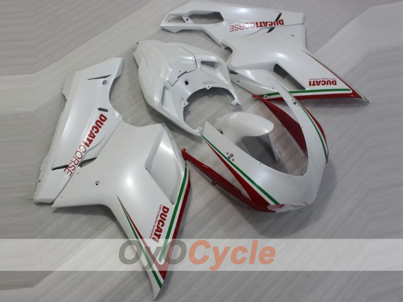 Injection Fairing kit for 09-11 Ducati 1198 - Red, White - Factory Style #OYO87906243