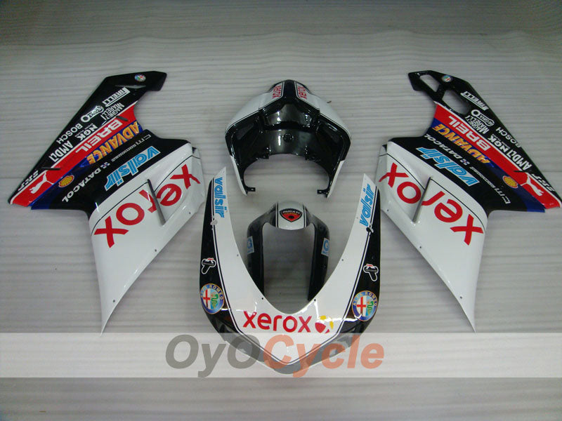Injection Fairing kit for 09-11 Ducati 1198 - White, Black - Xerox #OYO87906245