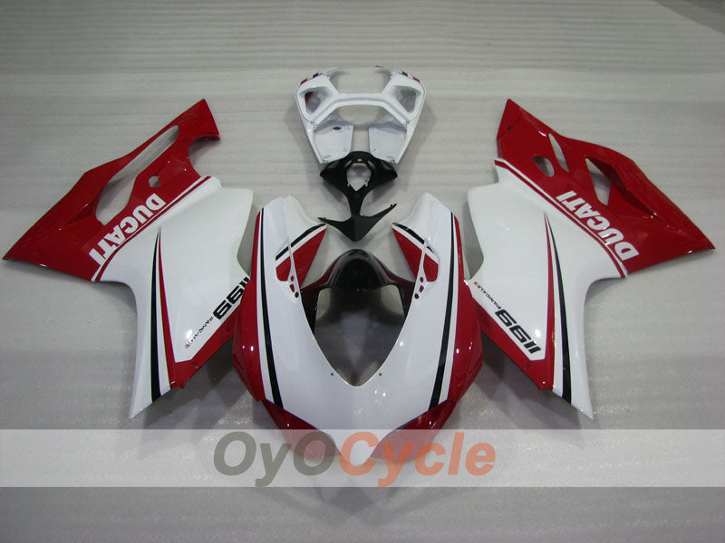 Injection Fairing kit for 11-14 Ducati 1199 - Red, White - Factory Style #OYO87906262