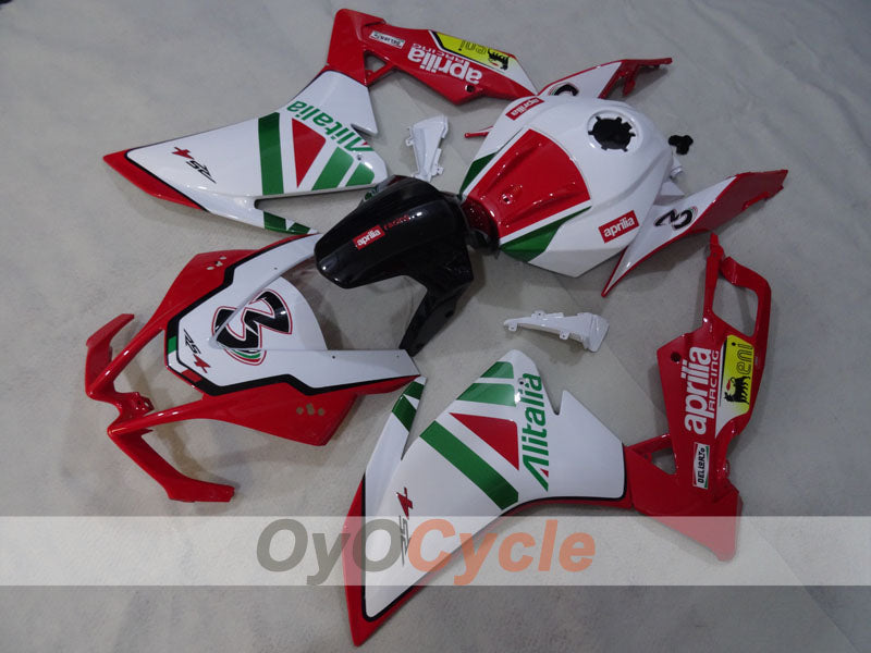 Fairing kit for 09-14 Aprilia RSV4 - Red, Green, White, Black - Alitalia #OYO87906287 Main image