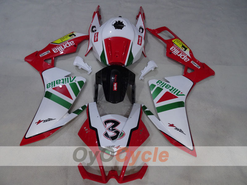 Fairing kit for 09-14 Aprilia RSV4 - Red, Green, White, Black - Alitalia #OYO87906287