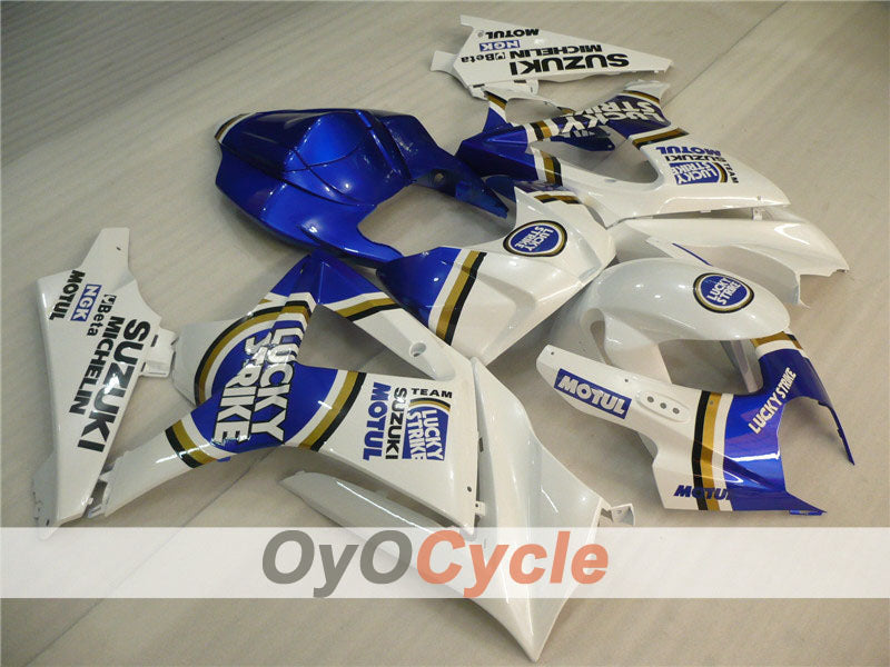 Injection Fairing kit for 07-08 GSX R1000 - Blue, White - Lucky Strike, MOTUL #OYO87902104 Main image