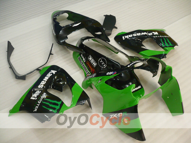 Fairing kit for 02-03 NINJA ZX-9R - Green, Black - Monster #OYO87903051 Main image