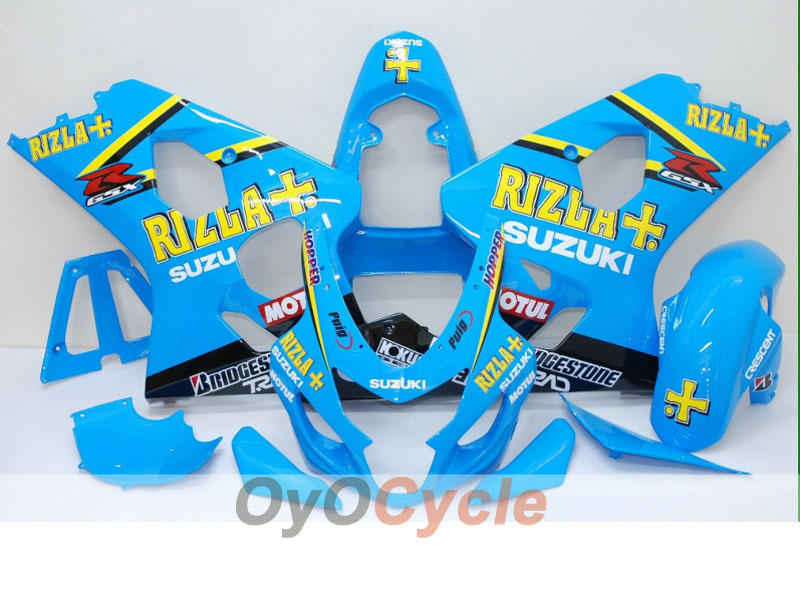 Injection Fairing kit for 04-05 GSX R750 - Yellow, Blue - Rizla+ #OYO87901230