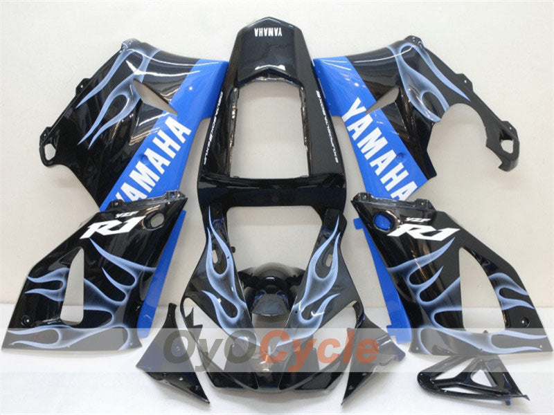 Injection Fairing kit for 00-01 YZF-R1 - White, Black - Flame #OYO87900764 Main image