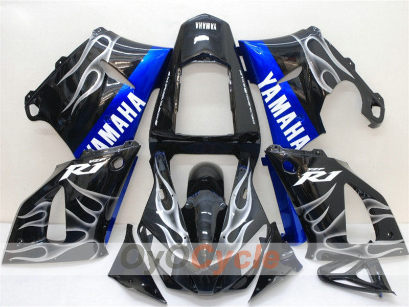 Injection Fairing kit for 00-01 YZF-R1 - White, Black - Flame #OYO87900763