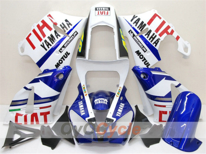 Injection Fairing kit for 00-01 YZF-R1 - Blue, White - FIAT, MOTUL #OYO87900761
