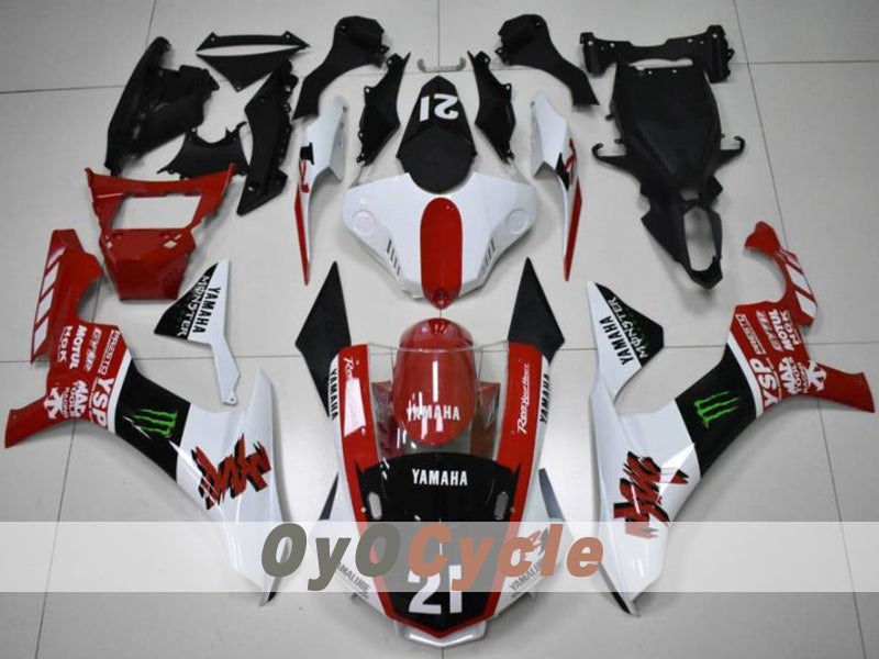 Injection Fairing kit for 15-19 YZF-R1 - Red, White - Monster #OYO87914638