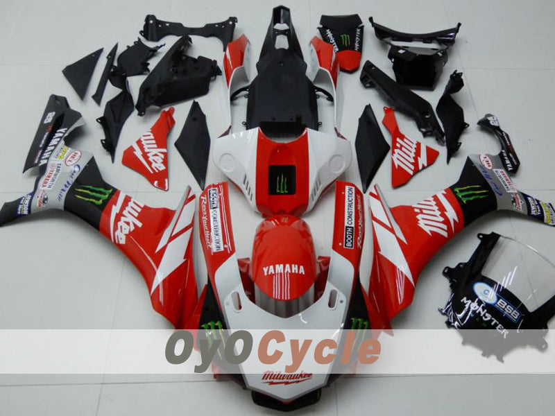 Injection Fairing kit for 15-19 YZF-R1 - Red, White - Monster #OYO87914637