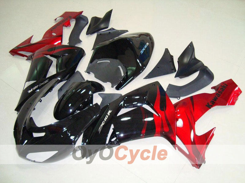 Injection Fairing kit for 06-07 NINJA ZX-10R - Red, Black - Flame #OYO87901619