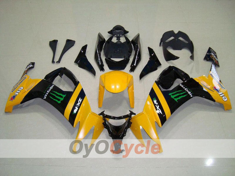 Injection Fairing kit for 08-10 NINJA ZX-10R - Yellow, Black - Monster #OYO87901661 Main image