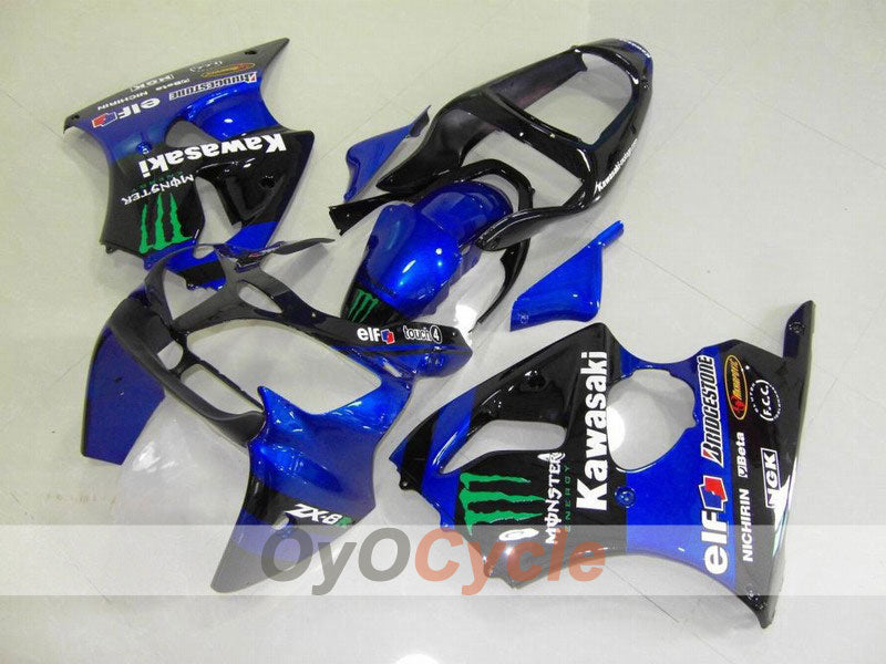 Injection Fairing kit for 00-02 NINJA ZX-6R - Blue, Black - Monster #OYO87901722 Main image
