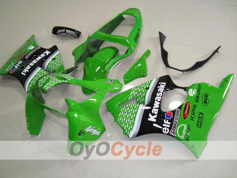 Injection Fairing kit for 00-02 NINJA ZX-6R - Green, Black - Nakano #OYO87901746