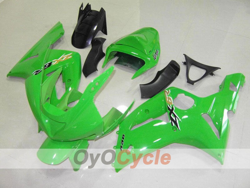 Injection Fairing kit for 03-04 NINJA ZX-6R - Green, Black - Factory Style #OYO87901783