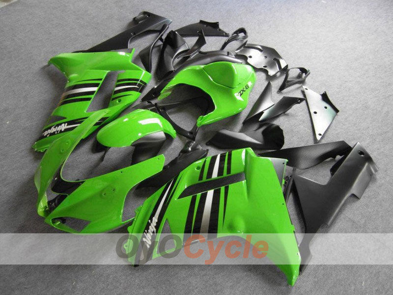 Injection Fairing kit for 07-08 NINJA ZX-6R - Green, Black - Factory Style #OYO87901930 Main image